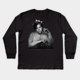 Cole Sprouse Crown Sticker Kids Long Sleeve T-Shirt